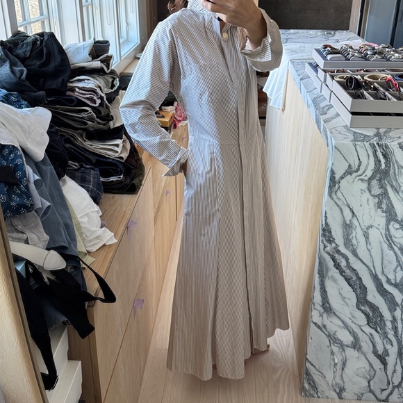 TWP Elegant Striped Maxi Dress
